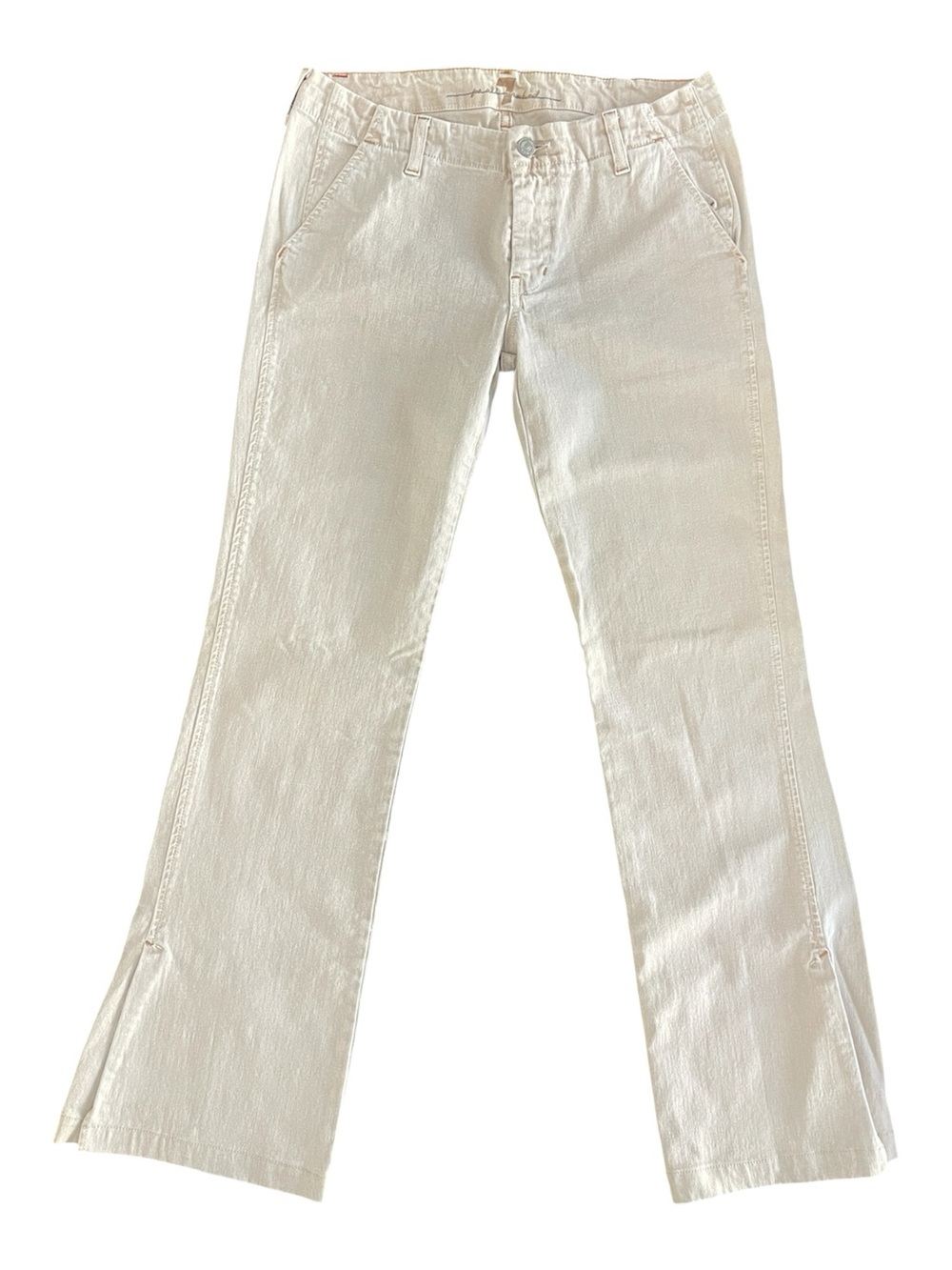 7 For All Mankind Cream Boot Cut Jeans